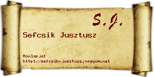 Sefcsik Jusztusz névjegykártya